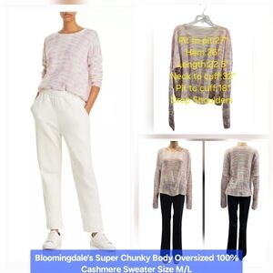 Bloomingdale's Super Chunky Body Oversized 100% Cashmere Sweater Size M/L
